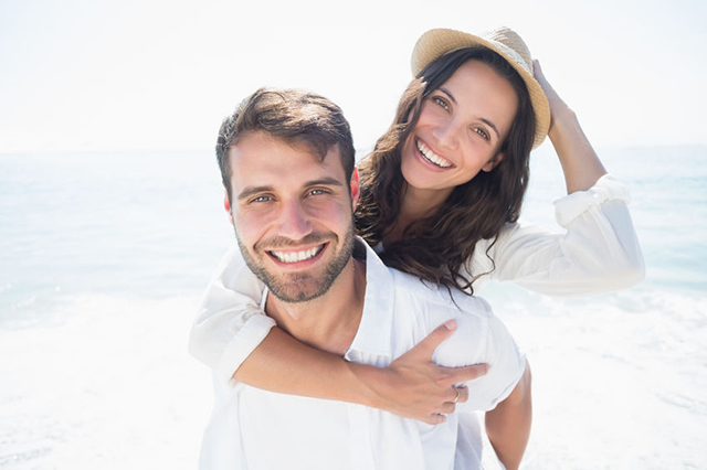 Happy couple at the beach